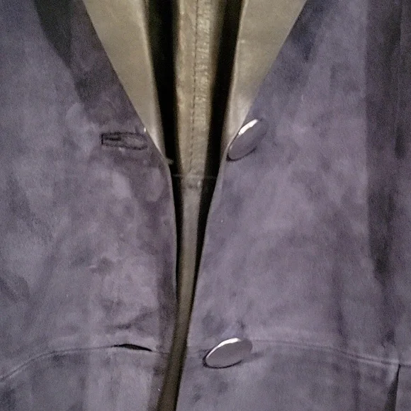 Layfette 148 Suede Leather Navy Blazer Jacket Size 8 - Picture 7 of 9
